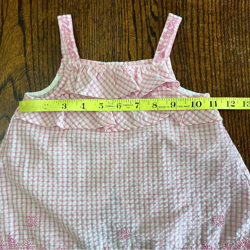 Starting Out Gingham Seersucker Ruffle Top Bloomers Toddler Size 18 Month Pink